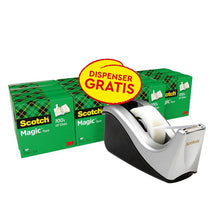 Cinta invisible Scotch® Magic™, 16 rollos, 19 mm x 33 m + dispensador de mesa | Paquete (16 rollos)