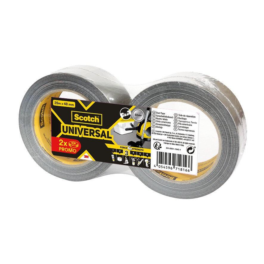 Scotch® Universal selvklebende tape 2904, sølv, 25 m x 48 mm 2/pk | Pakke (1 stk)