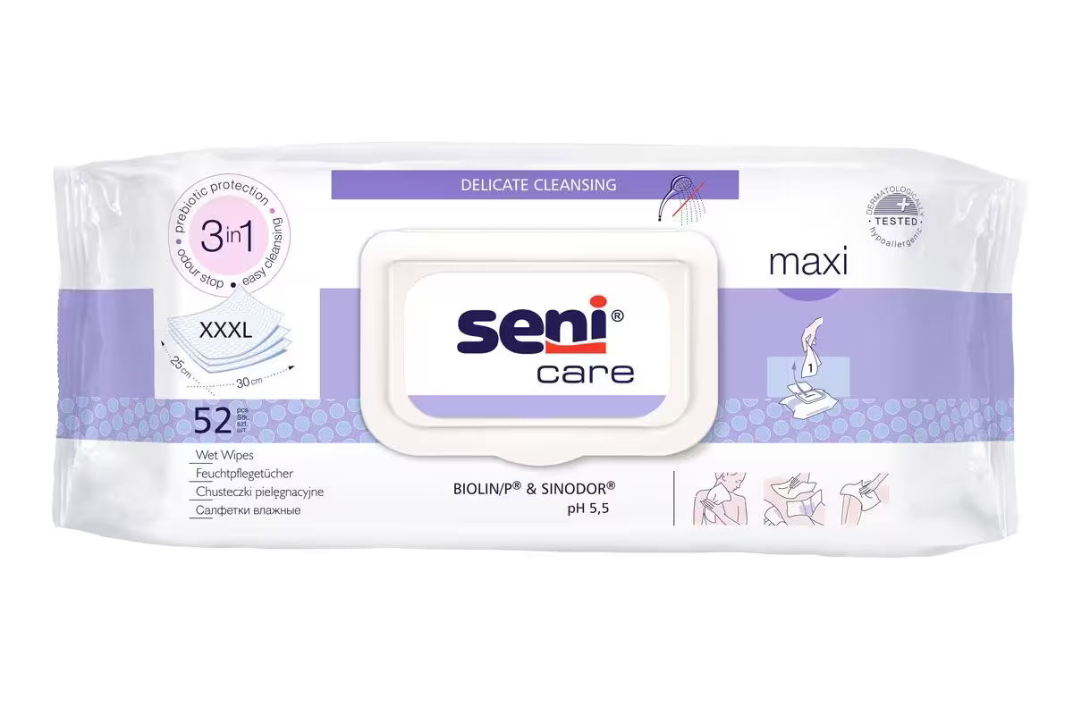 Seni Care Maxi toallitas húmedas | Paquete (52 piezas)