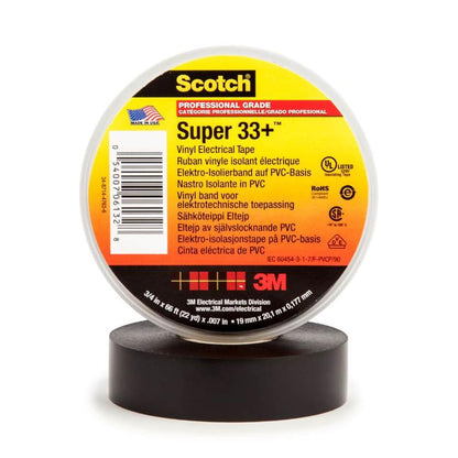 3M™ Scotch® Super 33+ elektrisk isolasjonstape Svart