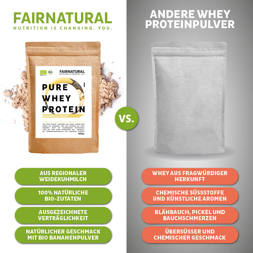 Plátano en polvo de proteína de suero orgánico